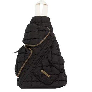 Frye & Co Quilted Nylon Black Sling Bag Adjustable Strap NWT Lexi Style